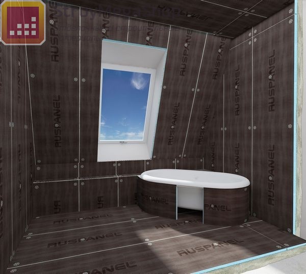 Отделка ванной строймегашоп  панелями руспанель